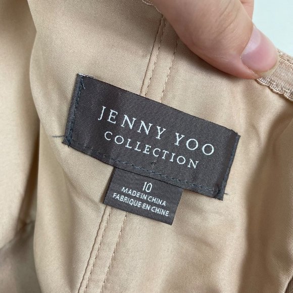 Jenny‎ Yoo Woman's Sz 10 Blush Pink Strapless Lace and Tulle Bridesmaid Dress - Picture 5 of 9